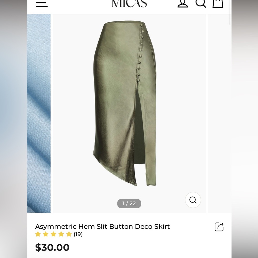 MICAS silky emerald slit skirt love just too big